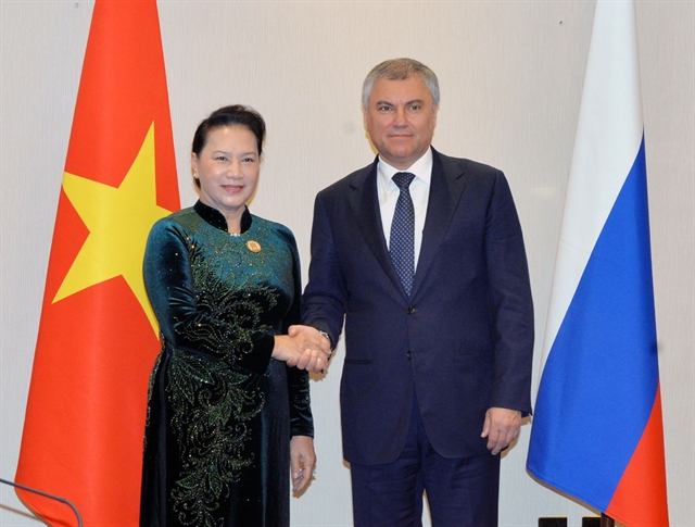 [Apr 9] #IPU140 Sidelines: Vietnamese National Assembly Chairwoman meets Chairman of State Duma of Russia, Iranian Speaker meets Armenian Speaker, Kazakh Chairman of Majilis meets Speaker of Russian State Duma