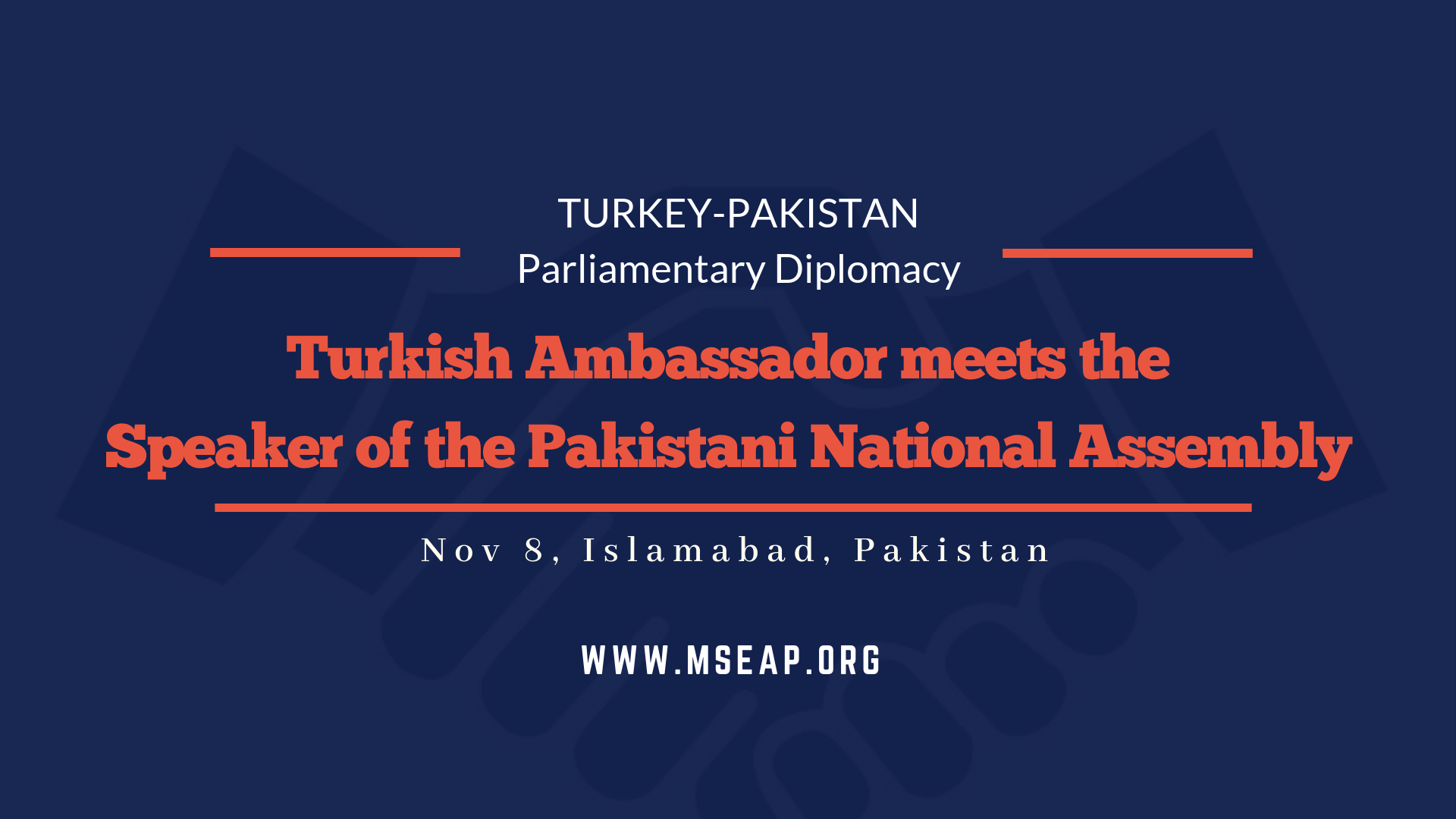 Turkish ambassador meets the speaker of the Pakistani National Assembly